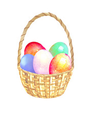 easter eggs in basket