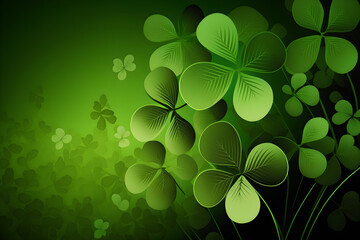 Clovers Background on St. Patrick's Day. Generative AI