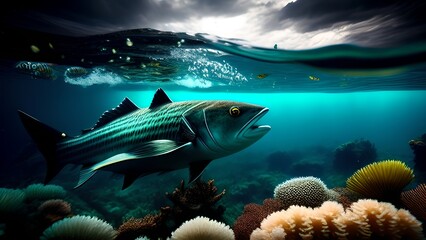 Image of fish underwater, generative AI