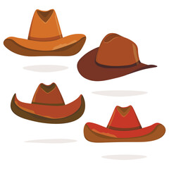 Cowboy hat isolated element. Vector drawing illustration for icon, game, packaging, banner. Wild west, western, cowboy concept