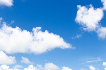 Obraz na płótnie Canvas Clear blue color sky with white cloud background
