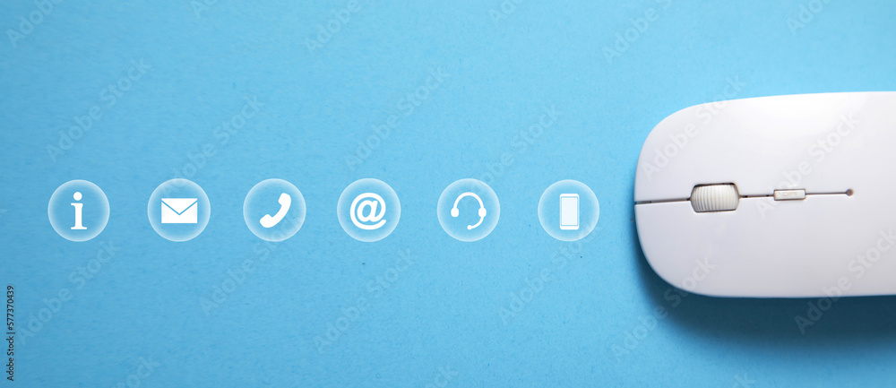 Canvas Prints computer mouse with a contact symbols. internet. communication