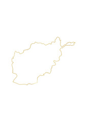 Afghanistan Map. Minimal Outline of National Borders. Illustration on Transparent Background.