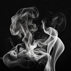 white smoke on black background created with Generative AI