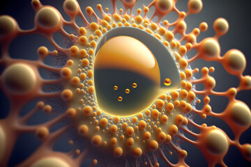 Components of Eukaryotic cell, nucleus and organelles and reticulum. Generative AI
