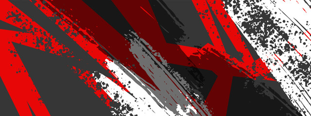 Abstract red white sports racing concept banner