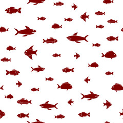 Fish Seamless Pattern Background. Vector illustration backdrop.