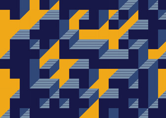 Implementation of Edward Zajec’s “Il Cubo” from 1971. Essentially a Truchet tile set of 8 tiles and rules for placement art illustration