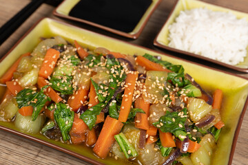 Asiatische Pak Choi Gemüsepfanne