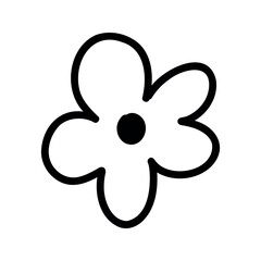 Flower cartoon vector illustration in doodle style