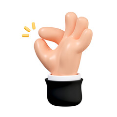 Obraz premium 3d hand making OK gesture. positive feedback picture, agreement, okay, yes. icon isolated on white background. 3d rendering illustration. Clipping path.