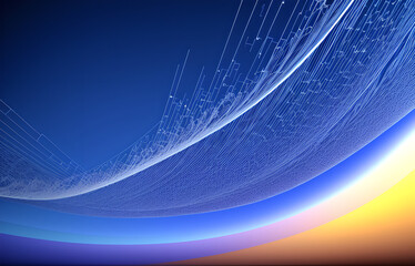 Wave of particles. Abstract background with a dynamic wave. Big data visualization