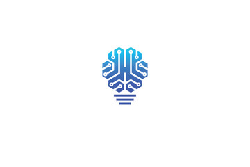 smart brain logo design icon vector template