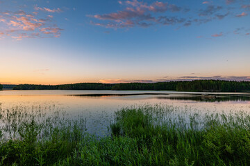 sunset over the lake