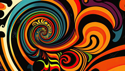 Fototapeta premium Psychedelic vintage background, Generative AI
