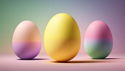 Soft pastel tones Easter eggs, background, wallpaper, Generative AI