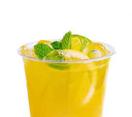 Chinese plum juice with ice and mint