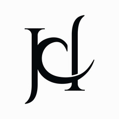 Monogram H C abstract initial  letter alphabet logo design.