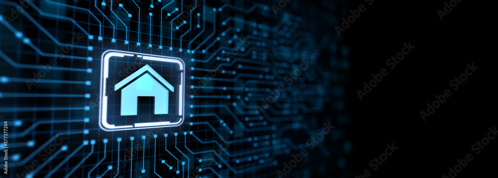 Poster smart home iot internet of things wireless control automation.
