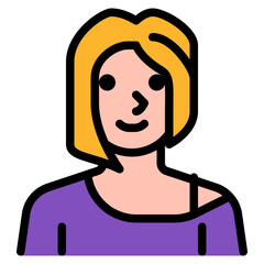 girl line filled icon