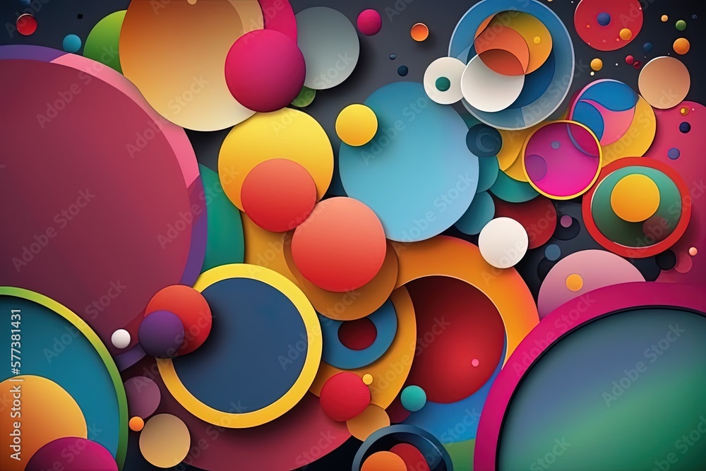 Aufkleber circle-shaped abstract backdrop generative ai