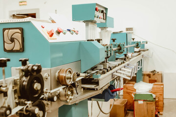 Machine for making metal blinds. Factory
