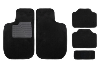 Set of car mats on white background
