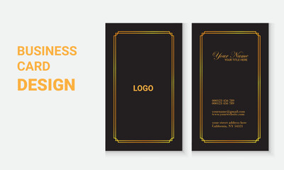 Modern abstract black and gold business card template