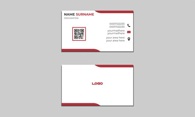 Simple and Clean Red and White Business Card Template new visiting card for business simple design by illustrator. With good colour combination vertical double sided card for business, vector design.
