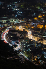 日本　広島県尾道市の千光寺頂上展望台から見える尾道の夜景