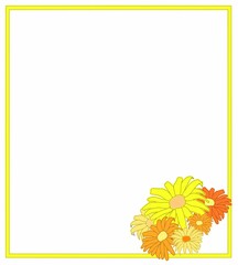 Yellow and Orange Daisy Border/Frame
