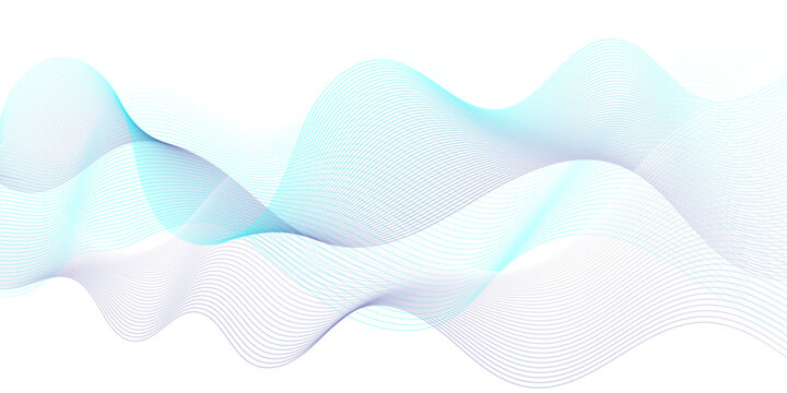 Abstract blue flowing wave lines background. Modern glowing moving lines design. Modern blue moving lines design element. Futuristic technology concept. Vector illustration. © MdLothfor