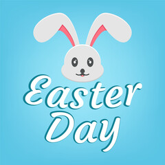 Fototapeta premium Easter Day Poster and Flyer template with bunny ears