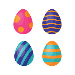 Illustration of colorful eggs collection for Easter