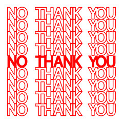 No thank you text. Vector isolated on white background.