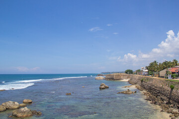Fototapeta na wymiar Beautiful view of famous buildings in Fort Galle, Sri Lanka, on a sunny day