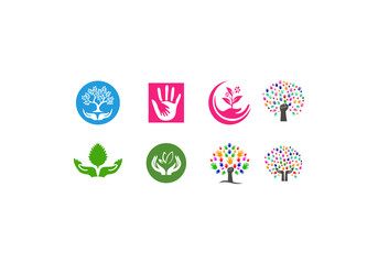 care hand set logo design template. hand care vector illustration icon