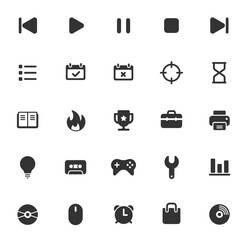 ui web icons isolated on white background. ui glyph icon set for web, mobile apps, ui design and promo advertising business