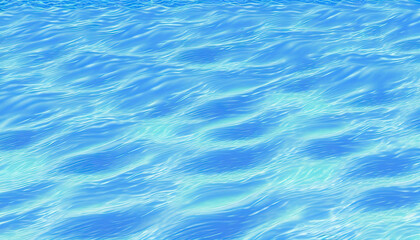 Water surface with sun light reflection and ripples on surface background. clear pool, sea or blue ocean, top view. Generative ai