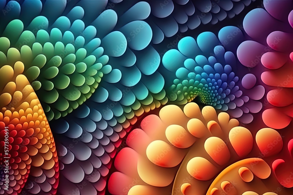 Poster a fractal color gradient that is abstract in nature () generative ai
