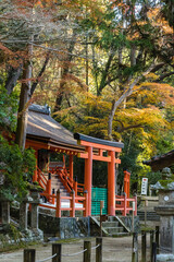 Fototapeta na wymiar 日本　奈良県奈良市の奈良公園内にある春日大社の若宮神社