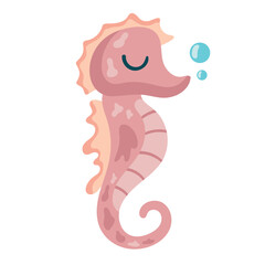 pink seahorse sealife animal