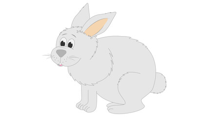 Fototapeta na wymiar cute grey rabbit animal cartoon 
