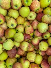 fruits as a background of many ripe apples vitamins healthy nutrition