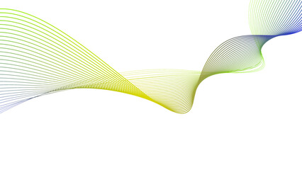 yellow green blue tech wavy lines gradient vector illustration