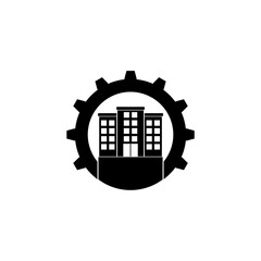 Industrial building icon logo isolated on white background
