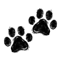 Dog paw foot print illustration, isolated - obrazy, fototapety, plakaty
