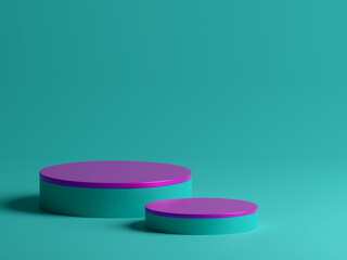 3d render minimal purple surface and sky blue podium product display empty background