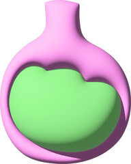 3D Pink chemical flask