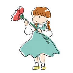 カーネーションをもつ女の子